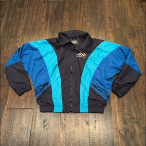 Vintage Jammin MCM USMC Marine Corps Marathon Jacket Mens Large Blue Y2K USA